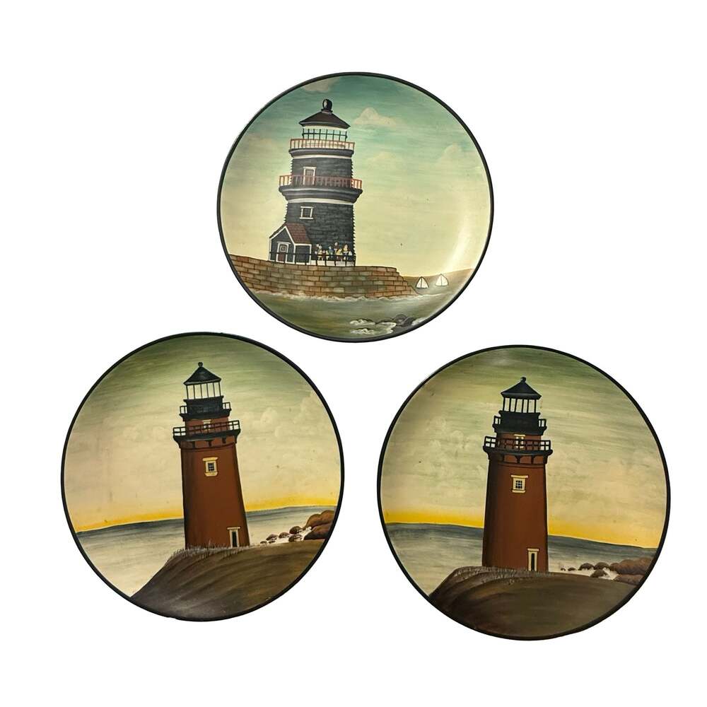 David Carter Brown for Toyo Trading Company Lighthouse Decorative Ceramic Plates